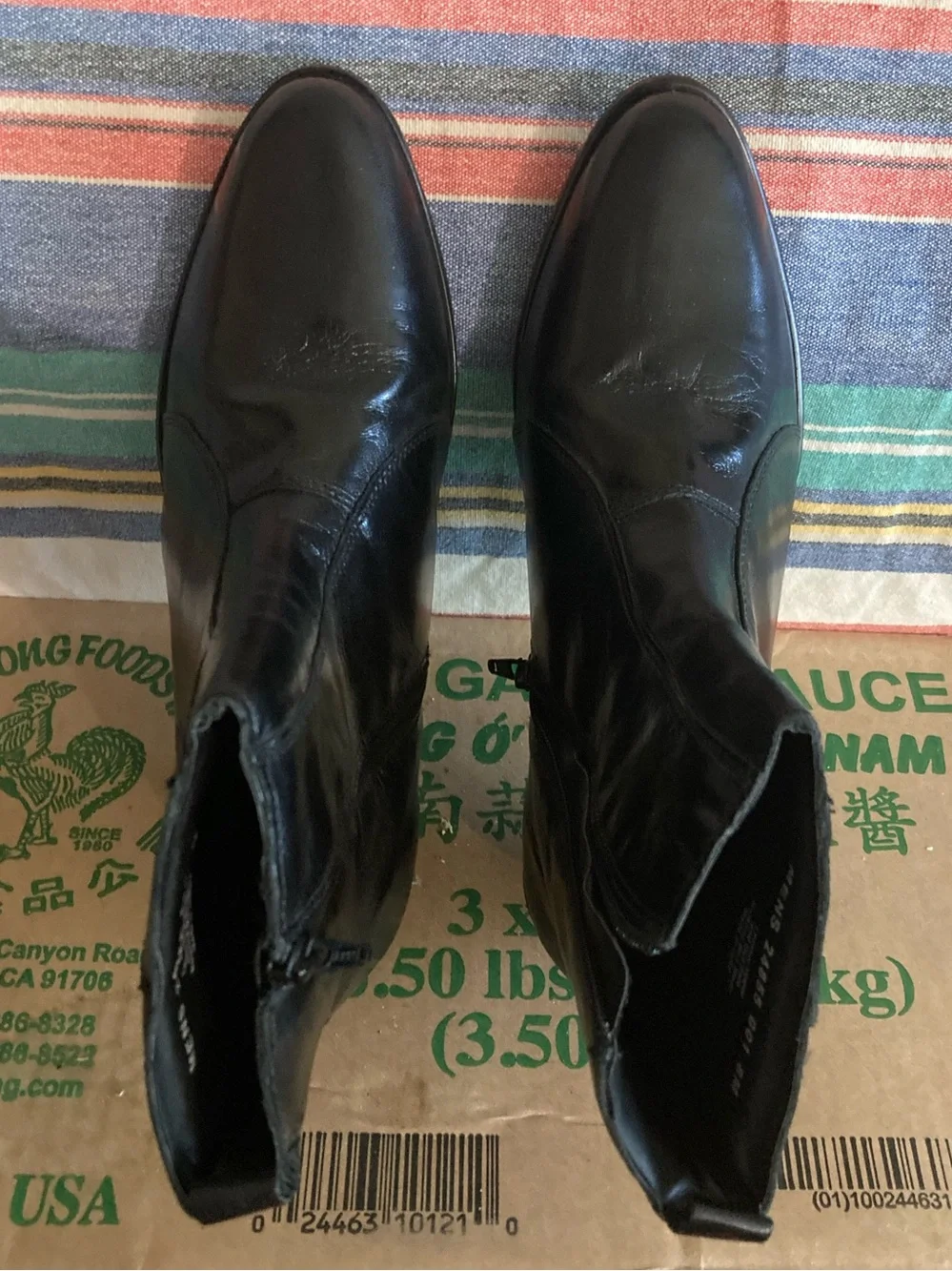 Stacy Adams Santos Men's Black Leather Side-Zip Ankle Boots